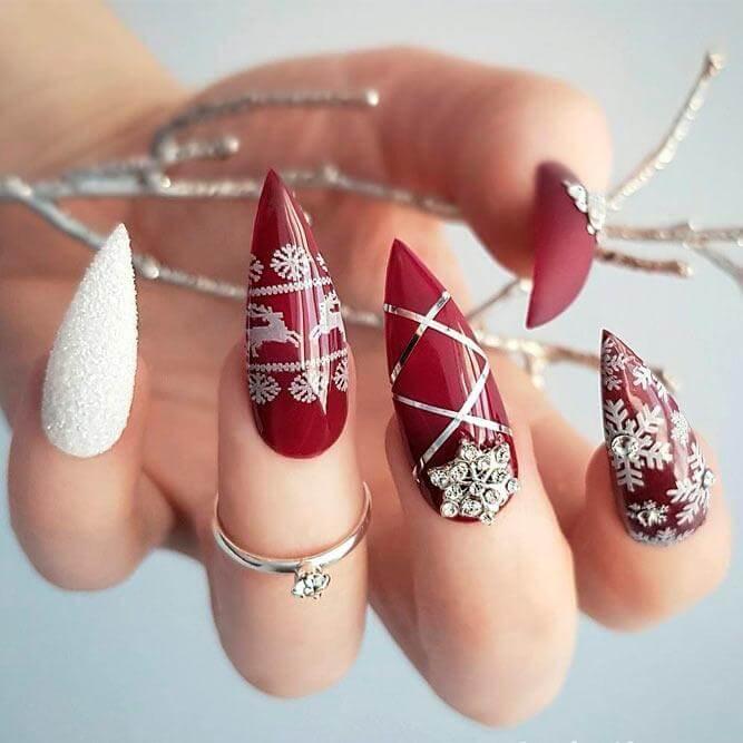 For the brave ones: let your nails be your biggest trump this winter with a design like this. #winternails #naildesign