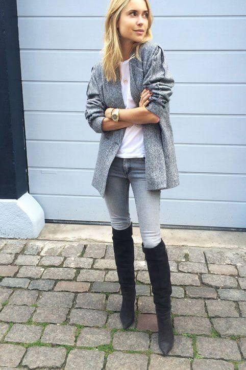 Neutral colors such as grey, white or black are perfect to achieve a chic Scandinavian style. Nothing can beat right monochrome outfit that can be worn for many different occasions. You can even try this look as your workwear.