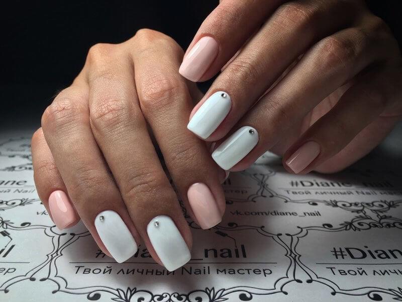 White and Soft Pink Nails