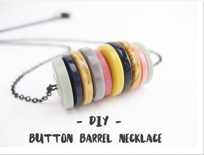 DIY button barrel necklace.