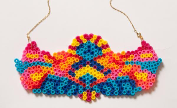 DIY hama beads necklace.