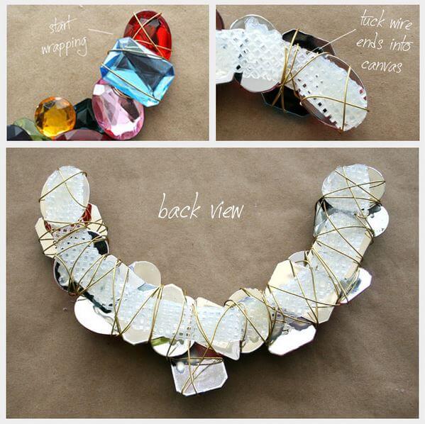 DIY stone wrapped necklace 3.