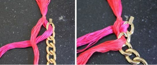 DIY woven chain necklace 2.