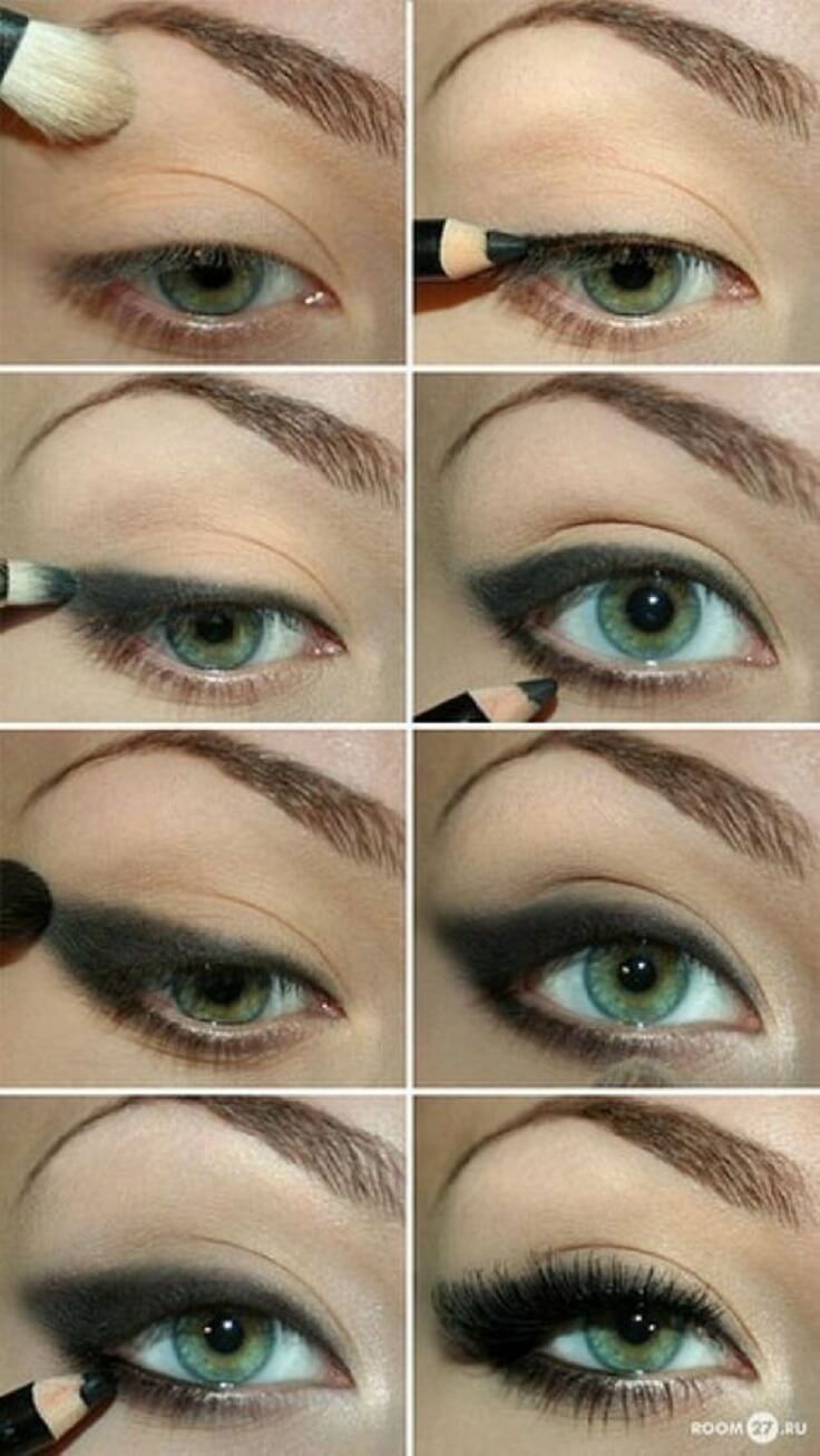 This look is best for young and middle-aged women, the black sexy liner is the star of this look.