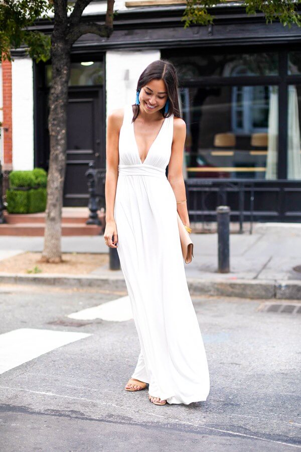 Classic must-have: The conventional maxi dress shape will never go out of style – the more traditional, the better.
