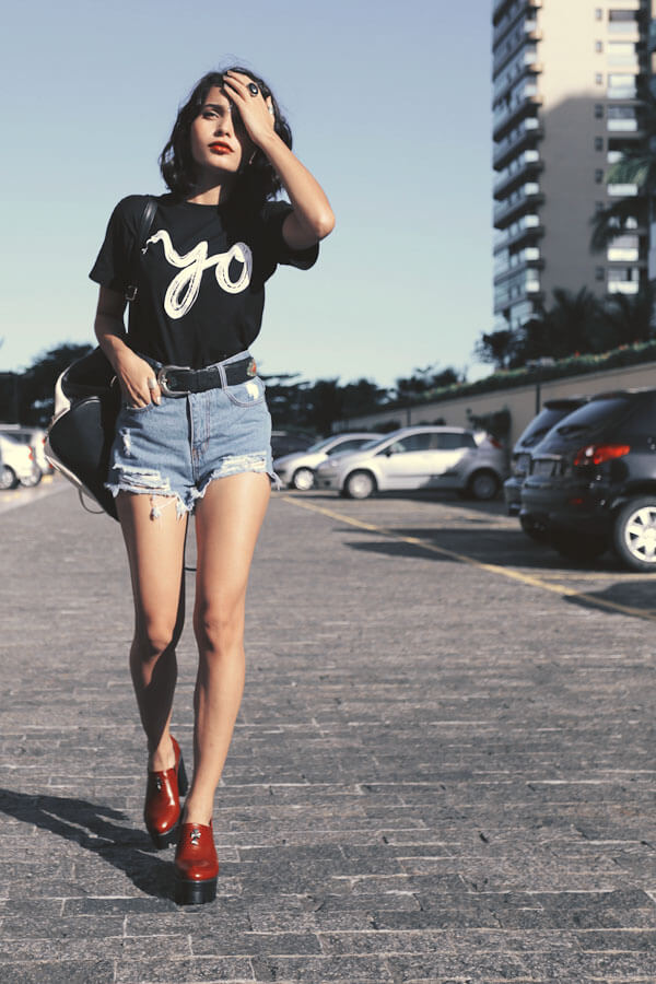 Get your retro glam on with high-waisted shorts.