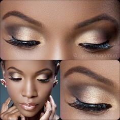 Create instant glamour with a gold smoky eye.
