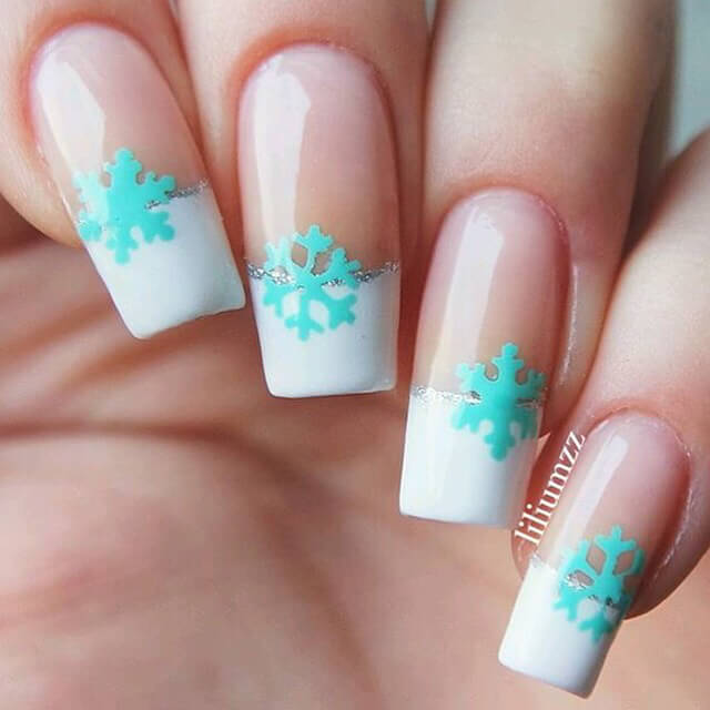 Get this French manicure with a winter twist.