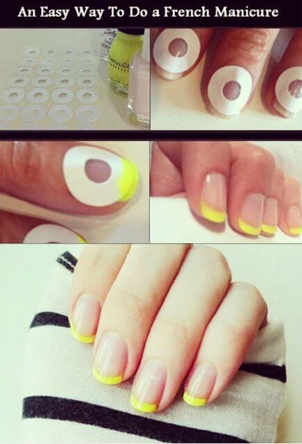 This helpful graphic shows how you can get a French Manicure at home using office supplies.
