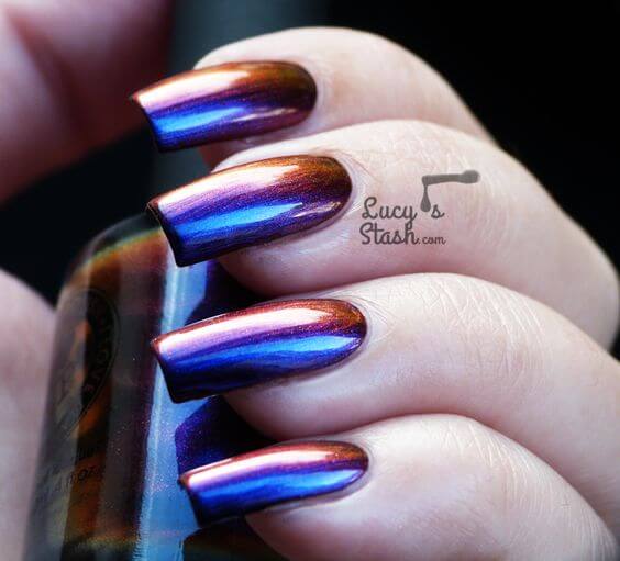 Oh these metallic purple nails!