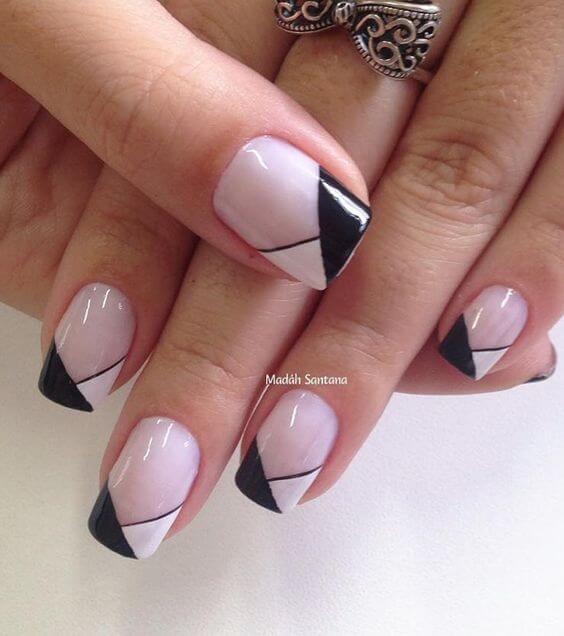Another way to get creative with your French manicure is to overlap two colors on the tips.