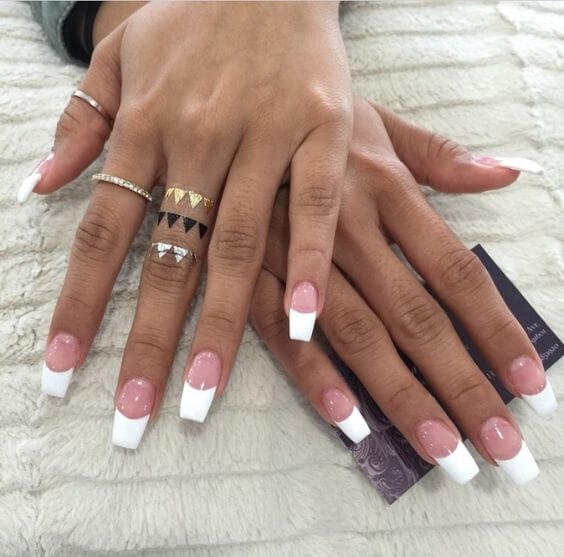 Use a slightly longer tip to change up the classic French manicure.