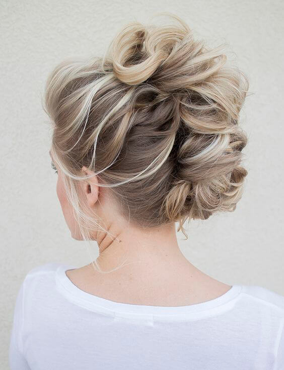 A feminine take on the mohawk hairstyle.