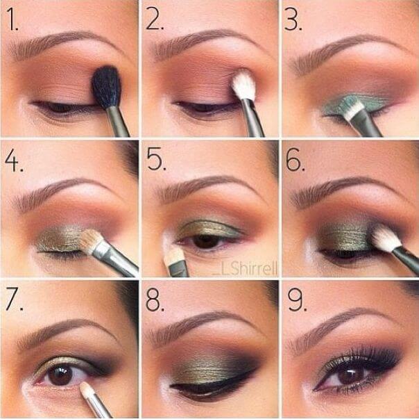 Green eye makeup is one of those perfect pairings that goes hand in hand with brown eyes. The earthy, rustic hues of olive green, in particular, really pick up any specks of gold and honey brown present in the iris.