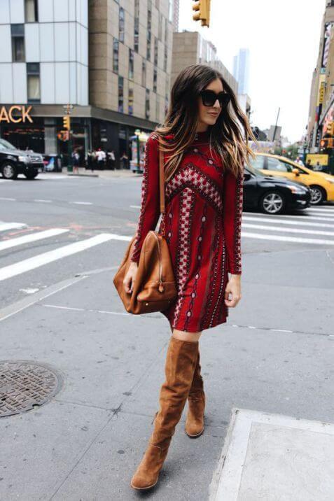 Bohemian vibes never go out of style. Tribal prints, geometric patterns as well as pom poms are more than welcome even in winter time. #highboots