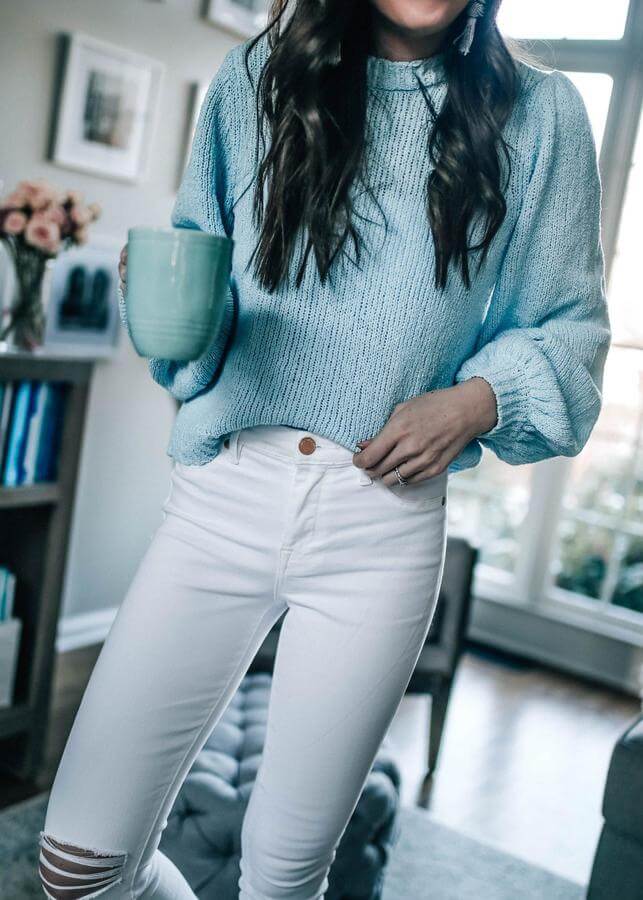 Baby Blue and White Jeans