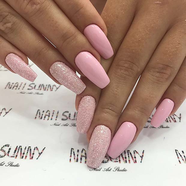 Light Pink and Delicate Glitters