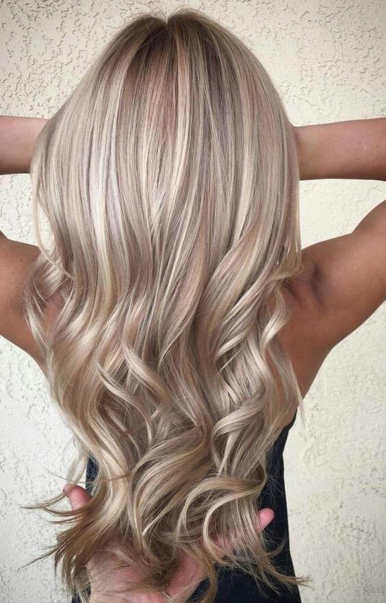 Ashy Highlights on Golden Hair