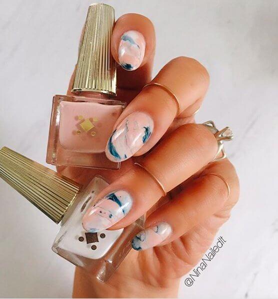 Marble Effect Nail Art