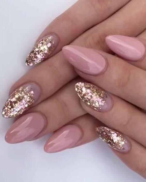 Rose and Gold Nails
