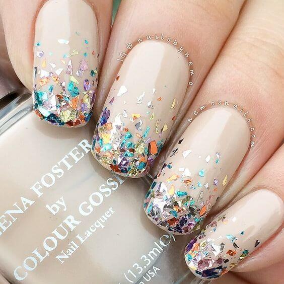 Colorful Flakes Nails