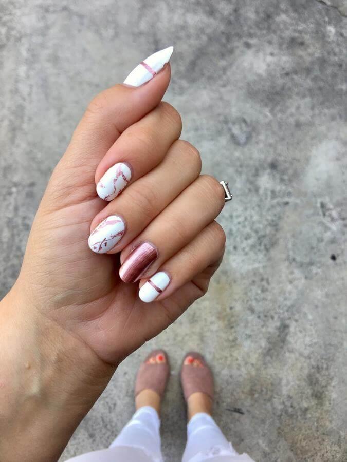 Rose Gold Marble Nails