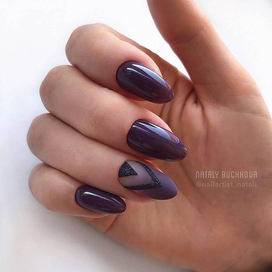 Purple Nails With Glitter