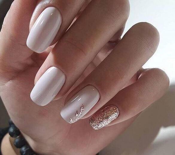 Delicate Rose Gold Glitter Nails