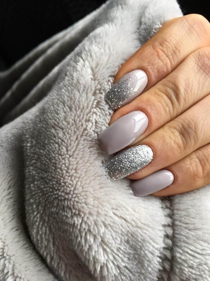 Grey and Silver Nails