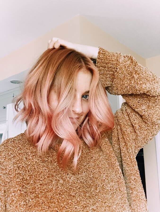 Rose Gold with the Strawberry Blonde Highlights