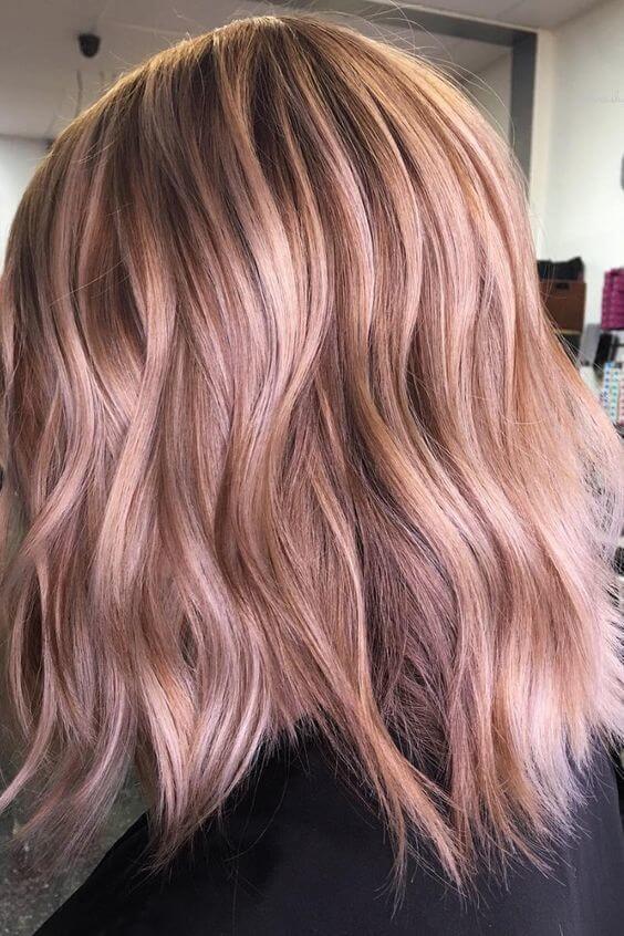 Hair with Dusty Strawberry Balayage