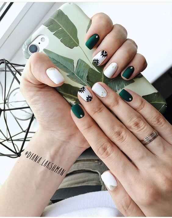 Green and White Pattern