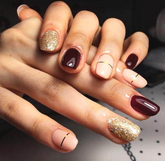 Glam Burgundy and Gold Glitter