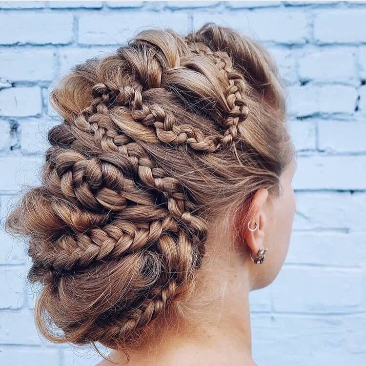 Tousled and Braided Updo