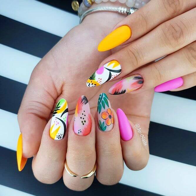 Bright and Colorful Nails For Summer