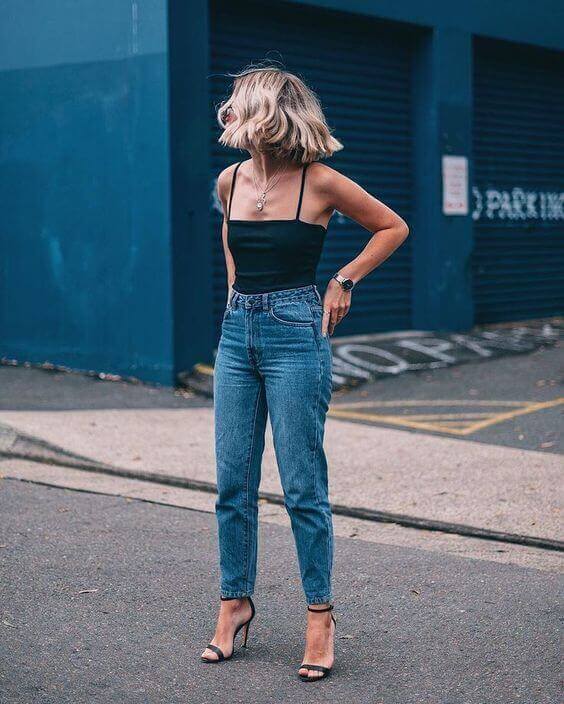 High waisted jeans will make you look much slimmer than any other jeans type