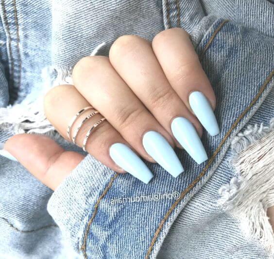 Matte Pastel Blue Nails