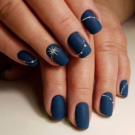 Navy Blue Nail Design