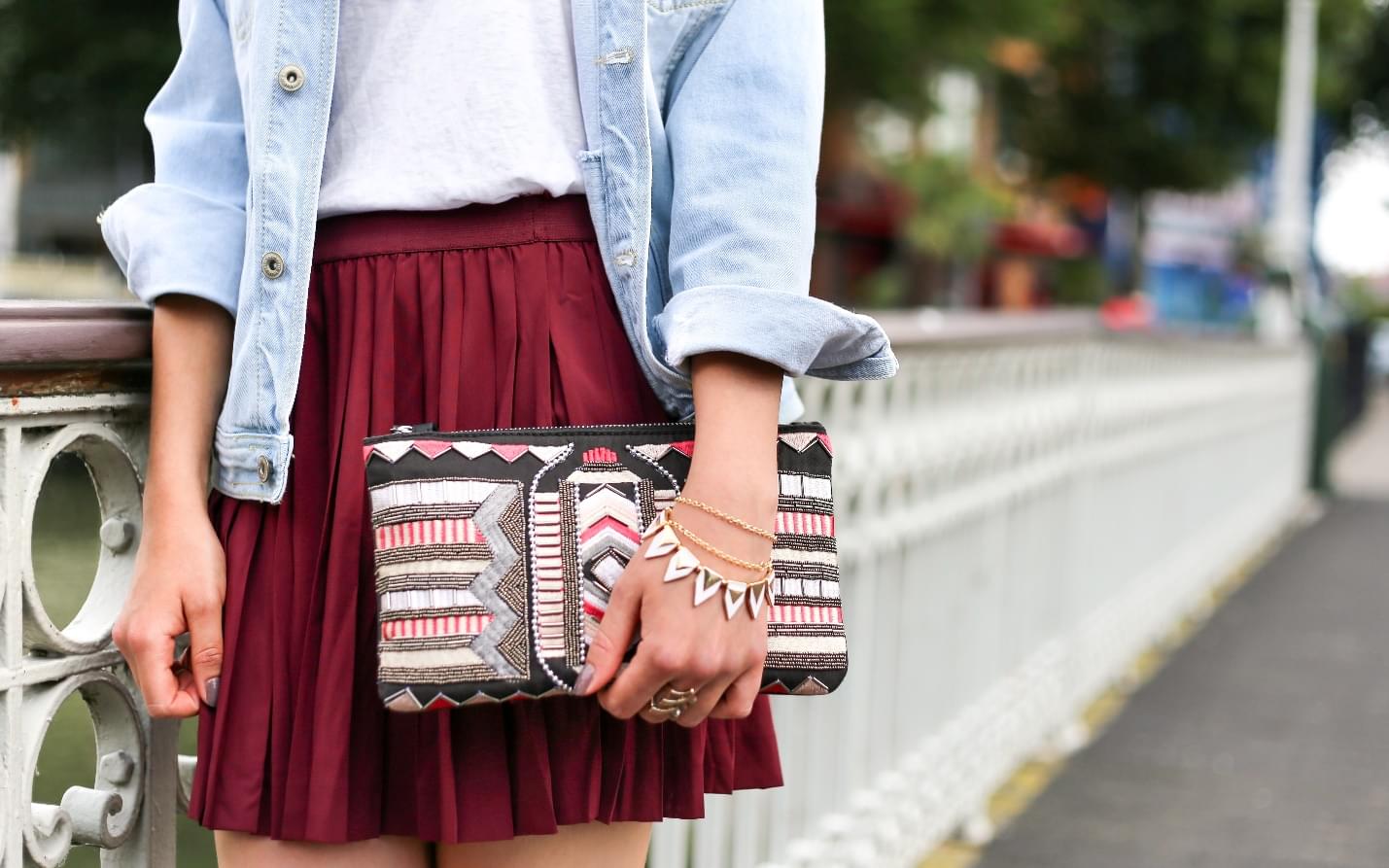 Stylish girl with a handbag