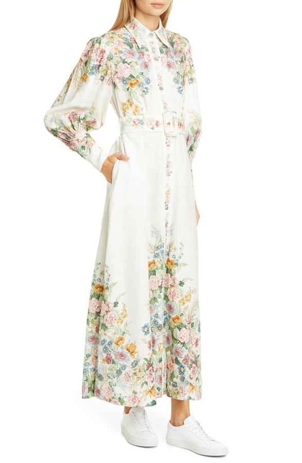 Linen Dress with Timeless Florals
