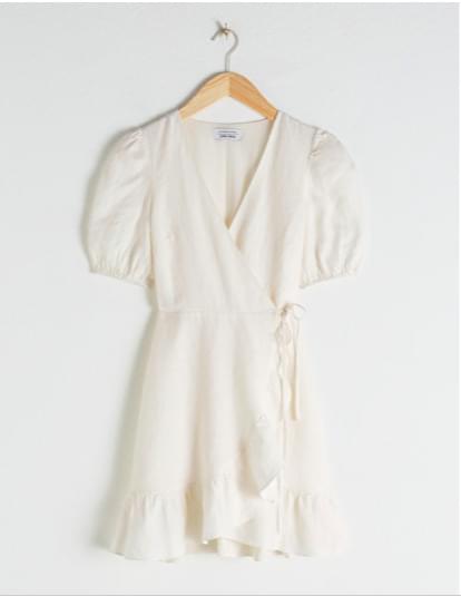 Off-White Wrap Linen Dress