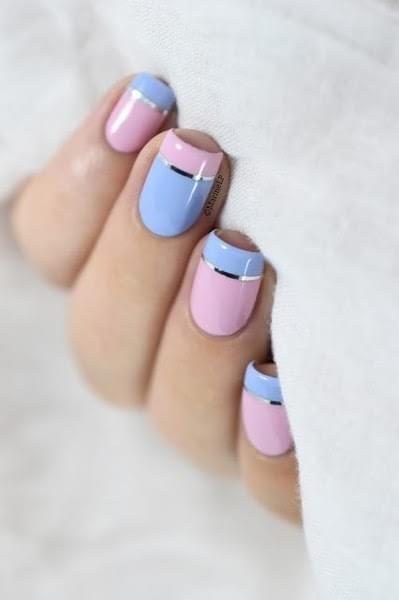 Pink and Blue Mani