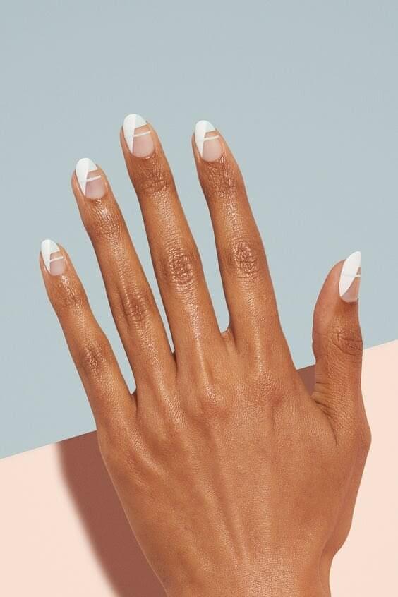 Elegant White and Mint French Manicure Style