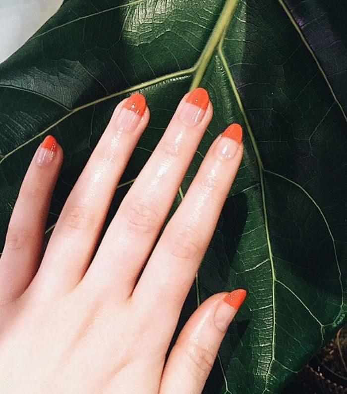 Orange French Manicure
