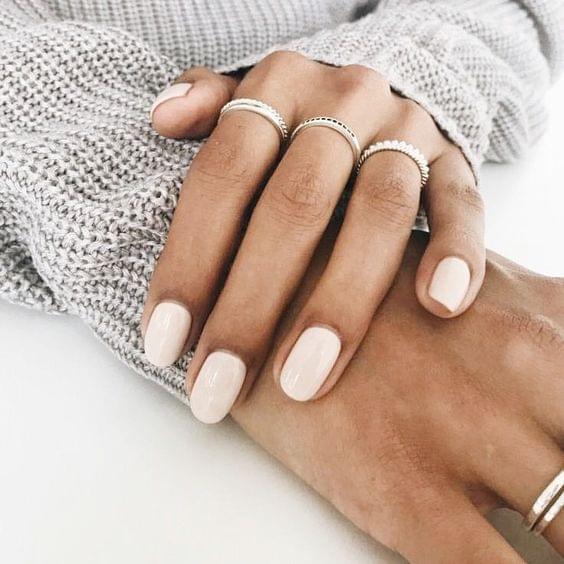 Creamy Beige Natural Nails