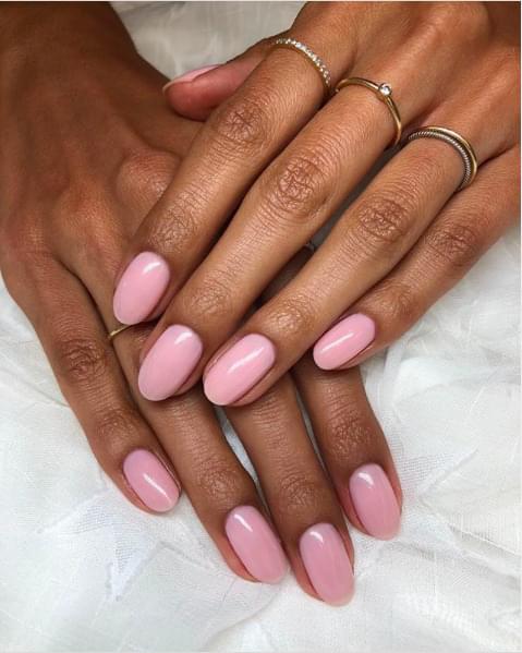 Baby Pink Nails for Sun-Kissed skin