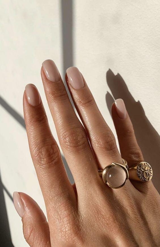 Beige Nude Nails