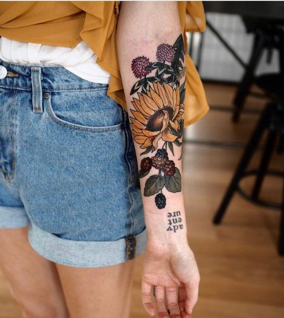 Big Sunflower Tattoo