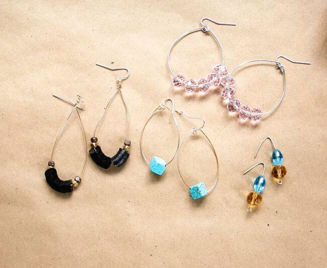 Hoops are the simplest DIY earrings to start as a beginner.