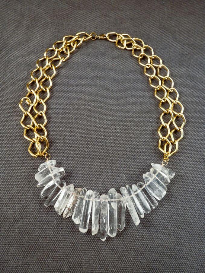 DIY quartz necklace.